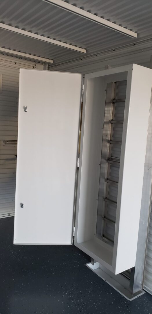 Custom fabricated industrial cable tray enclosure.
