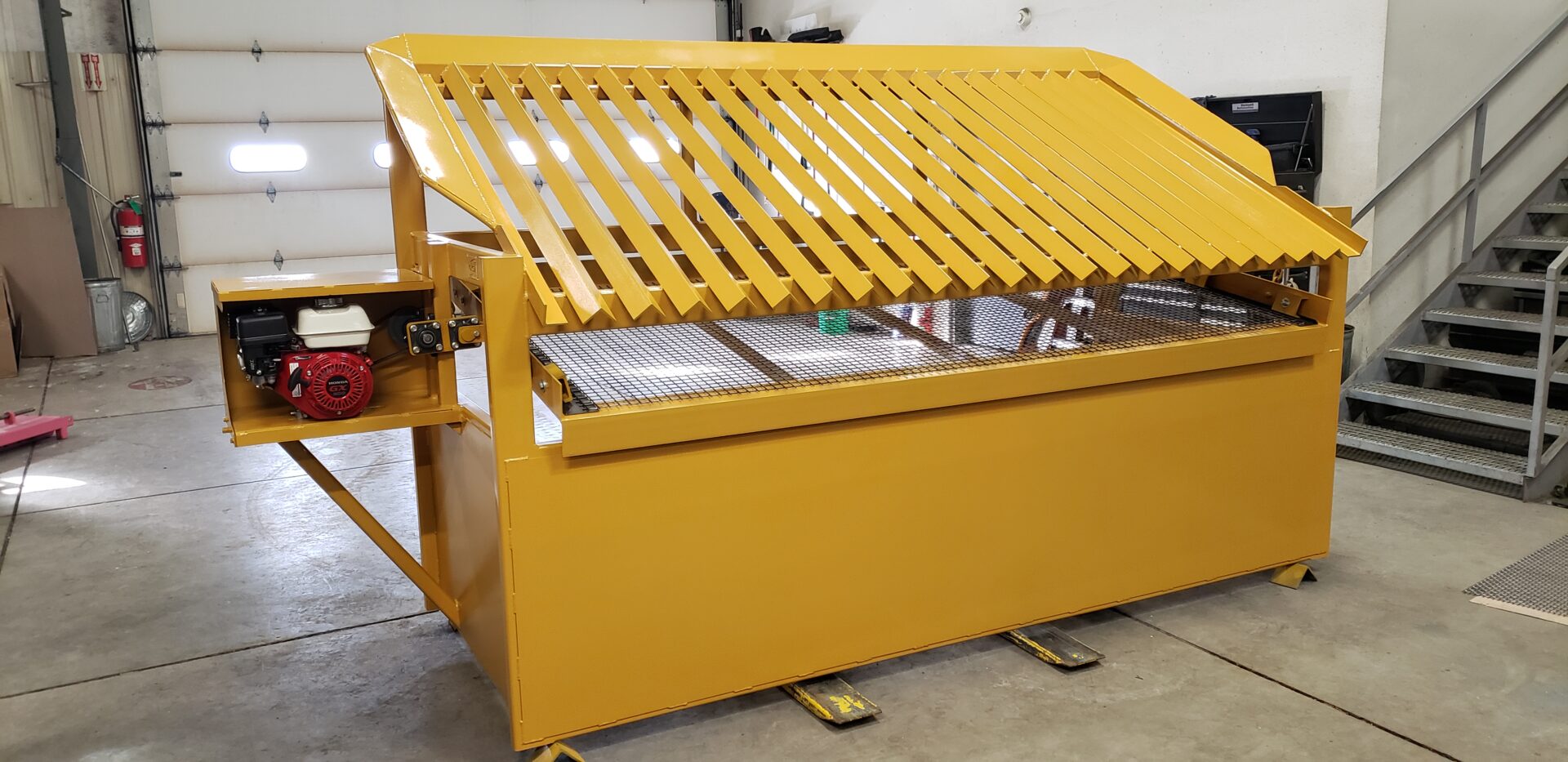 Custom fabricated dirt screener.