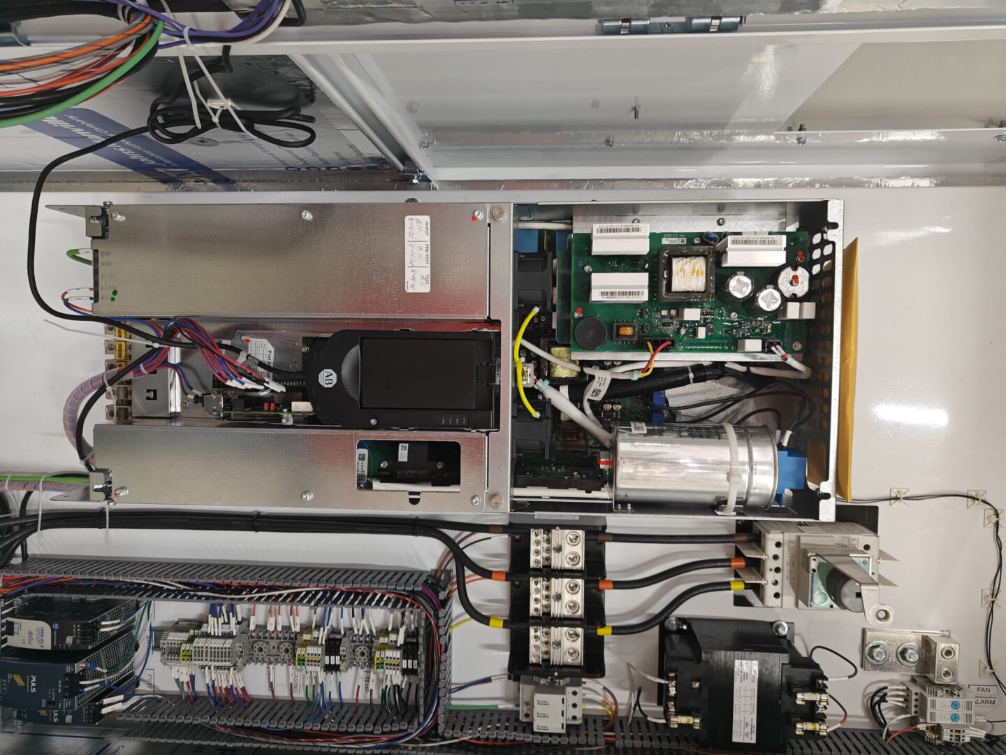 The interior of a UL-certified panel.