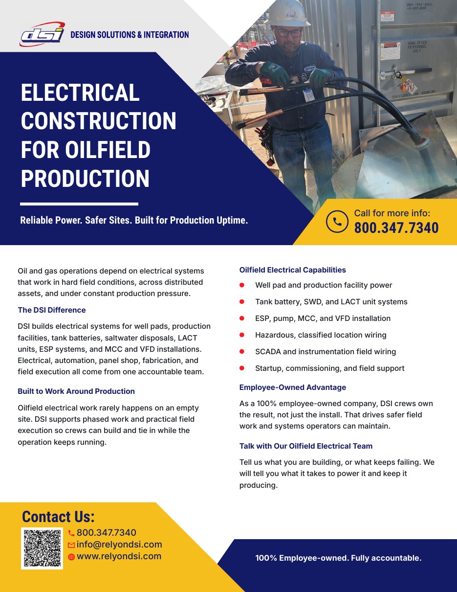 Cover of the Rely on DSI Oil and Gas Electrical cut sheet