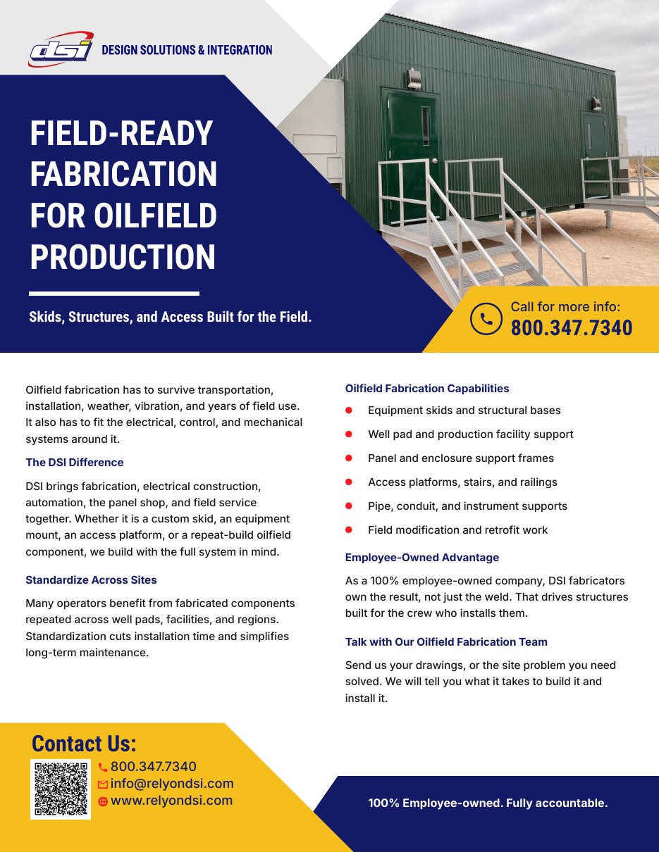 Cover of the Rely on DSI Oil and Gas Fabrication cut sheet
