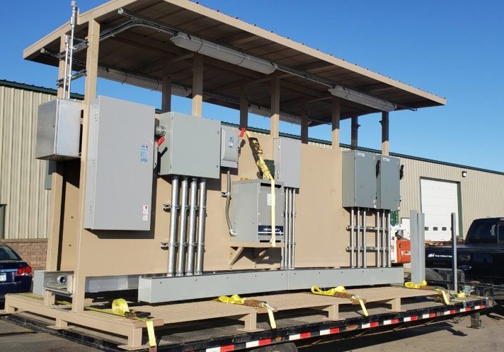 electrical rack with roof