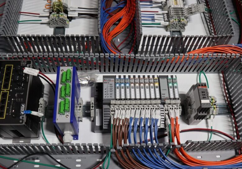 Interior of a UL 698A control panel built for Class I Division 2 environments with verified components and structured wire management.
